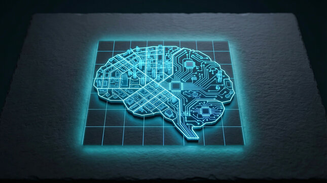 3D printed futuristic city map integrated with electronic circuit brain