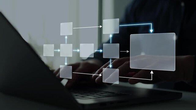 Scheme hierarchy management of corporate. Organizational chart company hierarchy,roles,team structure,showing connections between managers, employees,and departments for clear communication workflow.	