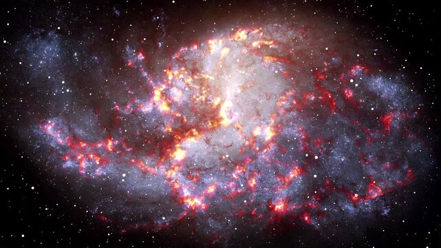 Massive Deep Space Spiral Galaxy Creating Millions Of Stars