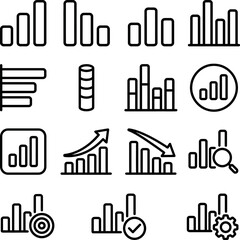 Obraz premium Bar Chart and Business Analytics Icon Set