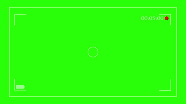 A Digital Camcorder Viewfinder Overlay Displaying A Vivid Green Screen Background With A Flashing Recording Indicator And Battery Status Icon For Professional Cinematic Visual Effects And Motion Graph