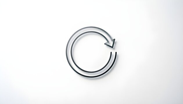 Circular Rotation Arrow Icon Isolated on White Background