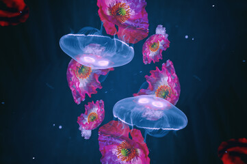 Jellyfish and poppies © Ashley