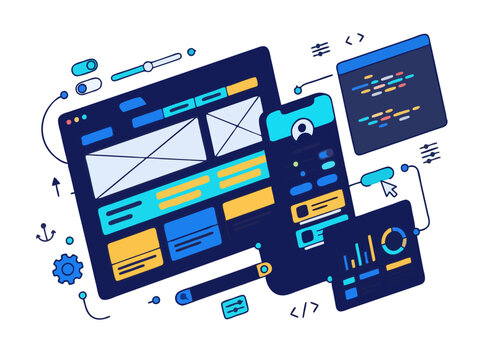 Modern Website Design UI Illustration