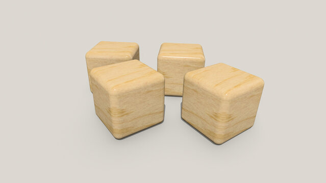 3d wooden cubes with shadow
