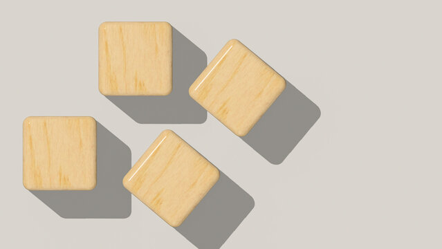 3d wooden cubes with shadow