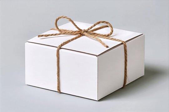 Plain White Bakery Box Tied with Natural Twine