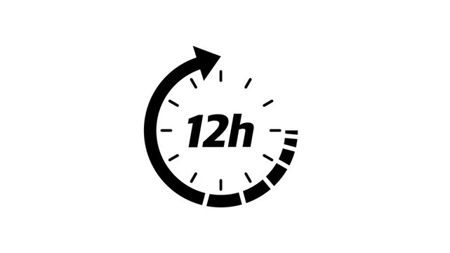 Animated delivery and service time icons isolated on white background