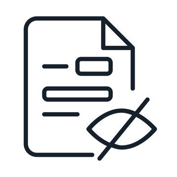 Sensitive data redaction thin line icon