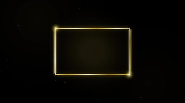 Luxury golden rectangle frame border motion graphic seamless loop background