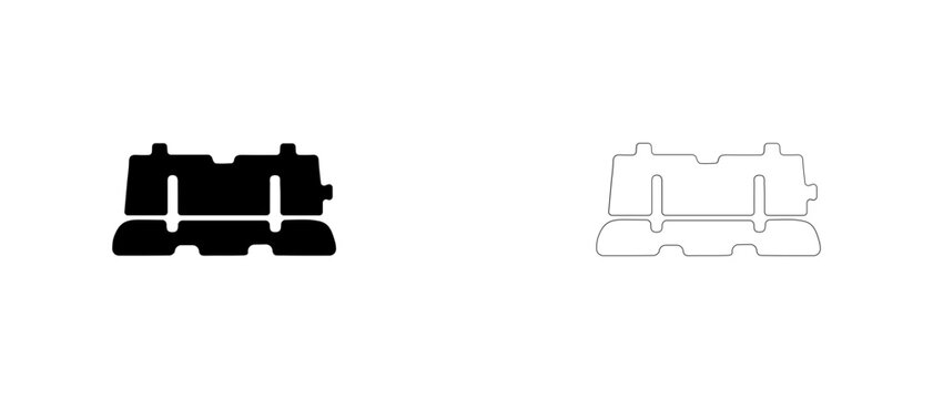 Water filled plastic traffic barrier vector icon filled and outline, temporary road block symbol.