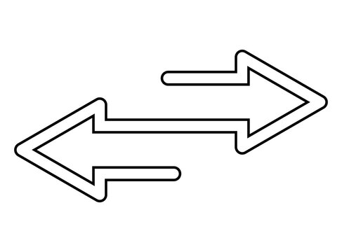 Double directional arrow showing two way exchange and transfer concept isolated on background