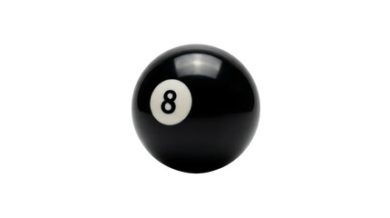 Shiny black eight ball for billiards or pool game equipment isolated on transparent background © Designer