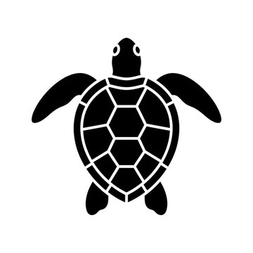 Sea turtle icon graphic silhouette swimming marine animal symbol