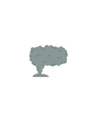 Vector illustration of a grey smoke cloud isolated on a white background © thipphakone