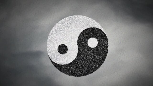 Yin and Yang symbol spinning balance background