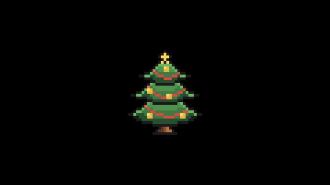 Christmas Tree Lights Pixel Art Animation