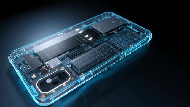 Transparent Smartphone X Ray Revealing Internal Electronics