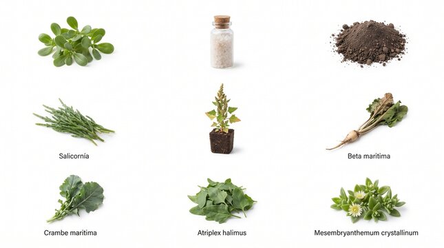 Collection of Edible Coastal Plants and Soil Ingredients for Culinary and Botanical Studies