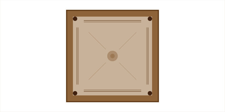 Top-down view of a classic carrom board, a popular traditional indoor tabletop game, ready for leisure and entertainment.