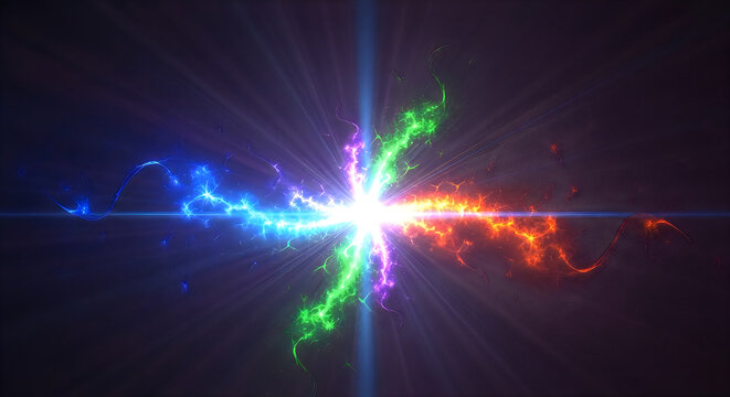 Vibrant colorful light burst background perfect for celebrating a joyful national day event with radiant energy displays