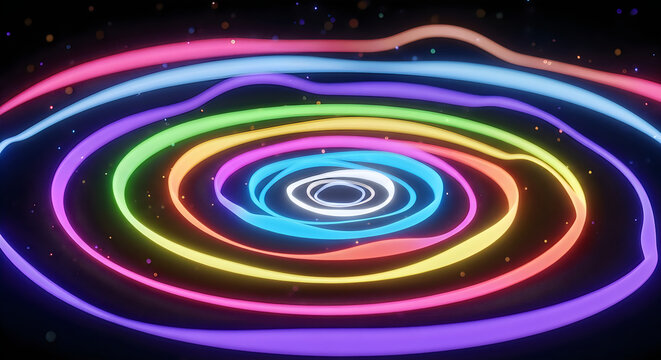 Vibrant abstract circular light waves perfect for celebrating a festive national day event or digital background