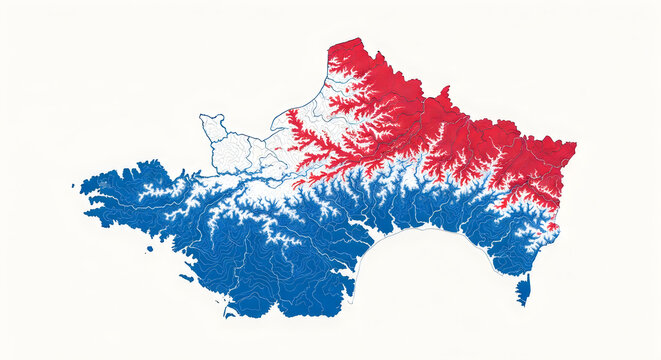 Abstract artistic map illustration representing the netherlands for a patriotic national day celebration design concept