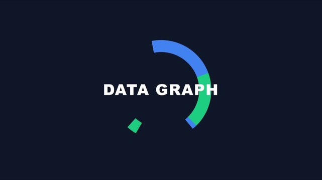 Animated data graph infographic with circular progress loading bar for business analytics and digital marketing presentations animation 4k