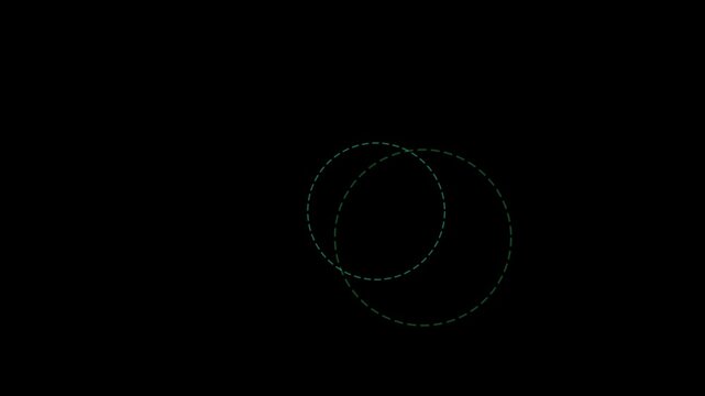 Animated green dashed circles loading and abstract geometric motion animation 4k