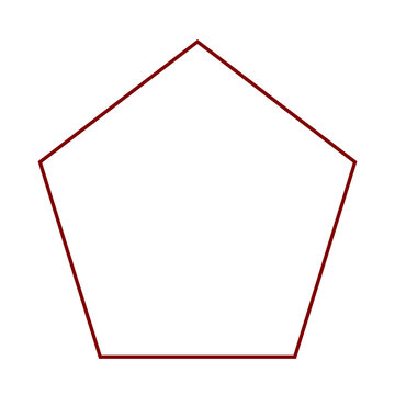 Maroon Pentagon Outline Icon Isolated on Transparent Background PNG Geometric Vector Shape