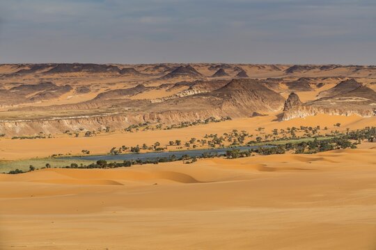 Fresh water lake as part of the the Unesco sight Ounianga lakes, northern Chad, Africa