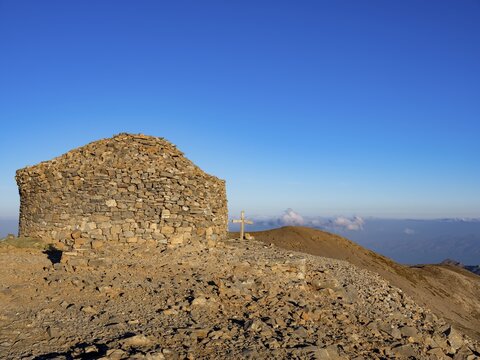 Timios Stavros Summit Chapel and Psiloritis Summit Cross, Ida Massif, Crete, Greece
