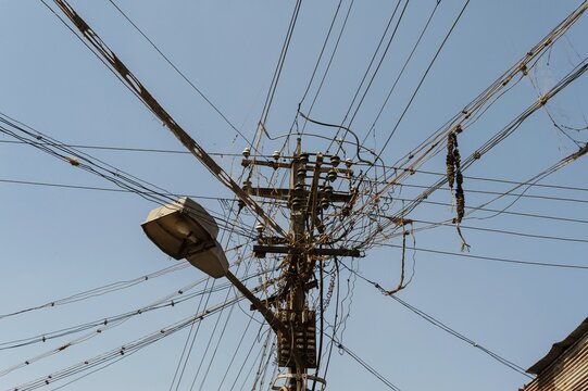 Chaotic array of power cables, Tamil Nadu, India