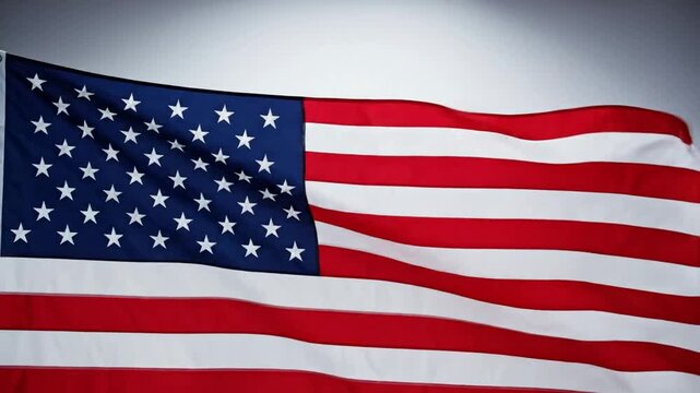 American flag waving gracefully in slow motion against a clean background, for patriotic projects, usa flag