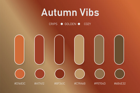 Trend Colour Guide Palette. Autumn vibes   Colour Palette Catalog and colur code . Vector Illustration 