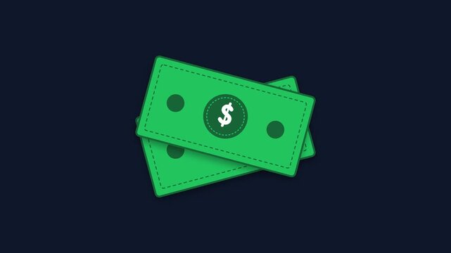Dollar Bills Appear and Stack Up