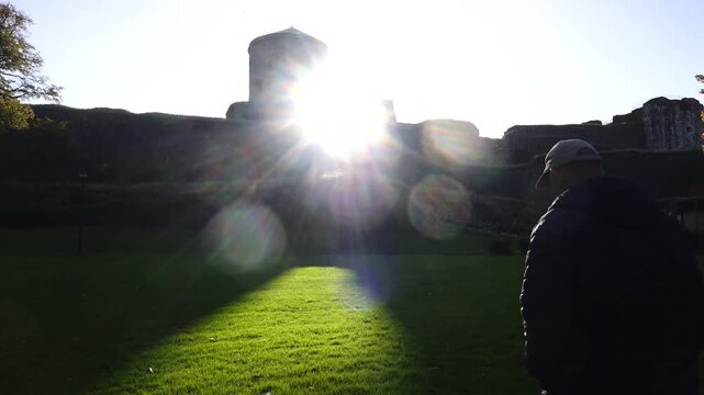 Bohus, Sweden A man walks in a public park next to the 700-year-old Bohus Fortress 