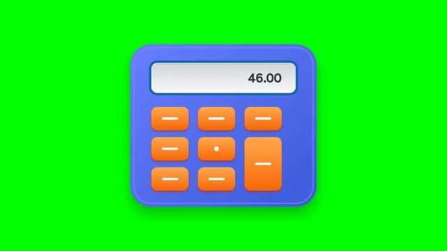 Calculator App Animation on Green Screen