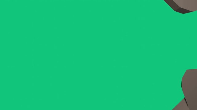 Wall Destruction Collapsing to Green Screen Background, Stone Fracture Animation with Zoom Transition. 3D Rendering