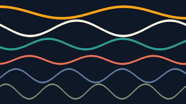 Flowing sine wave lines seamless loop