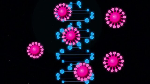 3D Virus Animation Illustrating Molecular Genetics and Cellular Interactions
