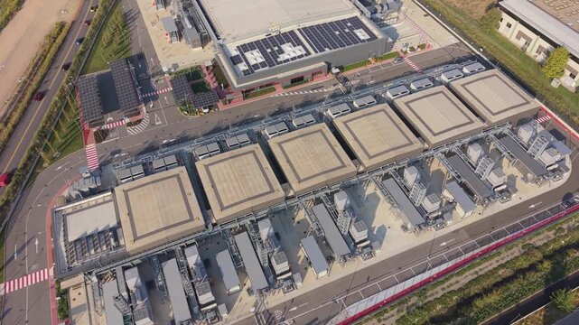 Aerial View Data Center Campus in Milan, Italy