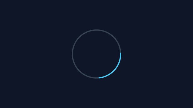 Minimalist circular loading spinner animation with progress indicator for digital interface circle