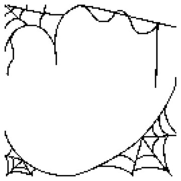 pixel art spiderweb frame cobweb border halloween corner square icon