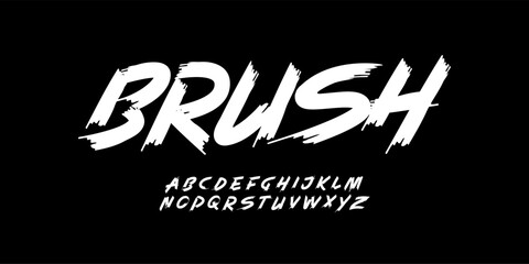Brush art font wild alphabet dynamic handwritten font for modern bold braush roll logo, spirited expressive headline, youth urban typography vibe. Rebellious art typographic design. Vector typeset © artyway