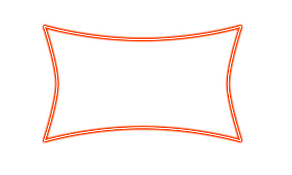 Orange neon glowing frame isolated on transparent background