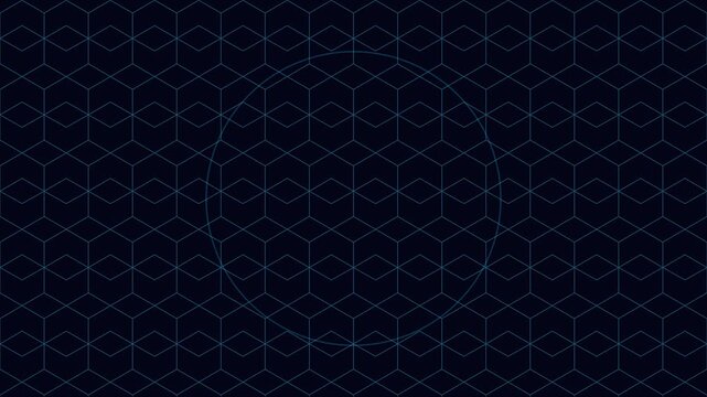 Abstract geometric hexagon pattern with pulsing circle animation background
