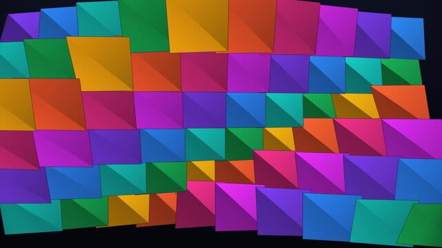 Colorful geometric 3d triangles pattern design with vibrant hues