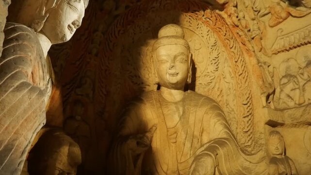 Ancient Buddhist Sculptures in the Yungang Grottoes, Datong, China