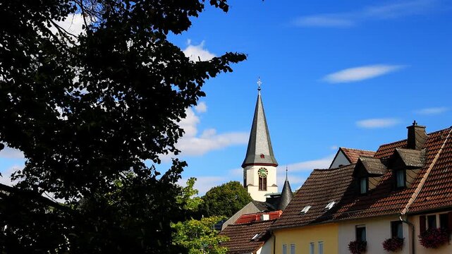 the cityscape of koenigstein im taunus germany 4k video